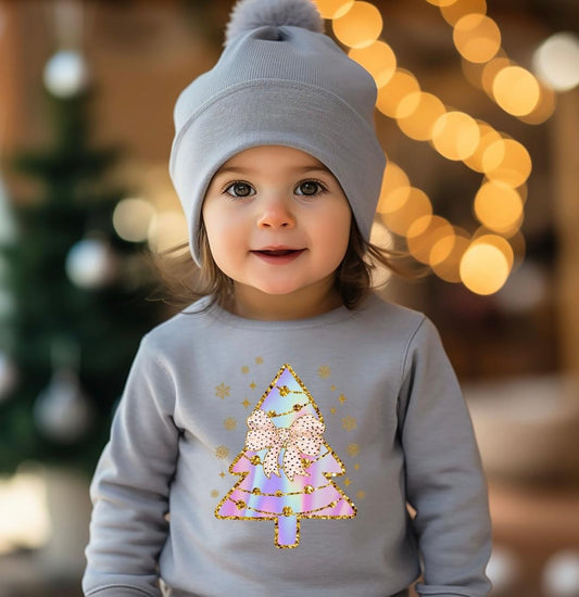 Youth Faux Glitter/Iridescent Tree Sweatshirt