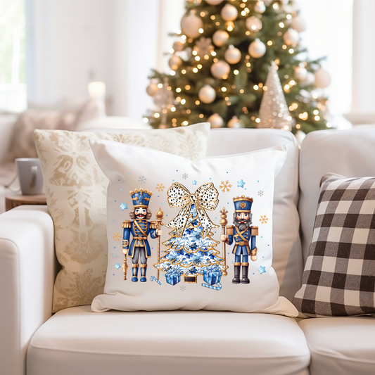 Pillow Case - Gold Faux Glitter Nutcrackers