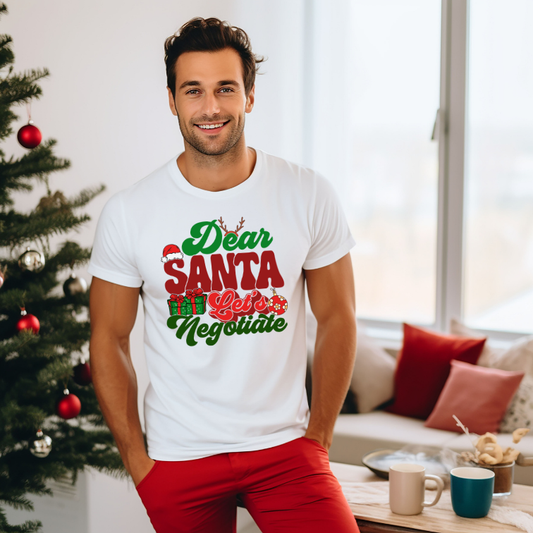 Adult Dear Santa Let's Negotiate T-Shirt