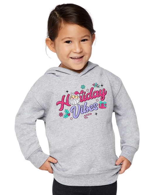 Youth Faux Glitter Holiday Vibes Sweatshirt