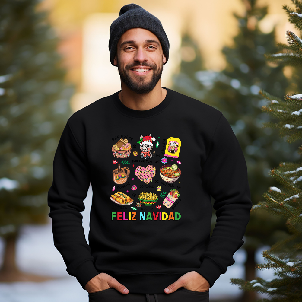 Adult Feliz Navidad Croquette Sweatshirt