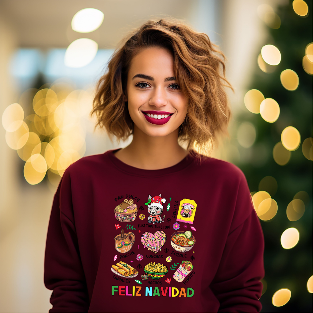 Adult Feliz Navidad Croquette Sweatshirt