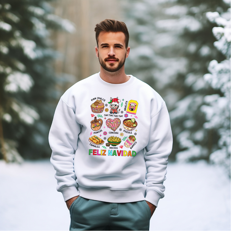 Adult Feliz Navidad Croquette Sweatshirt