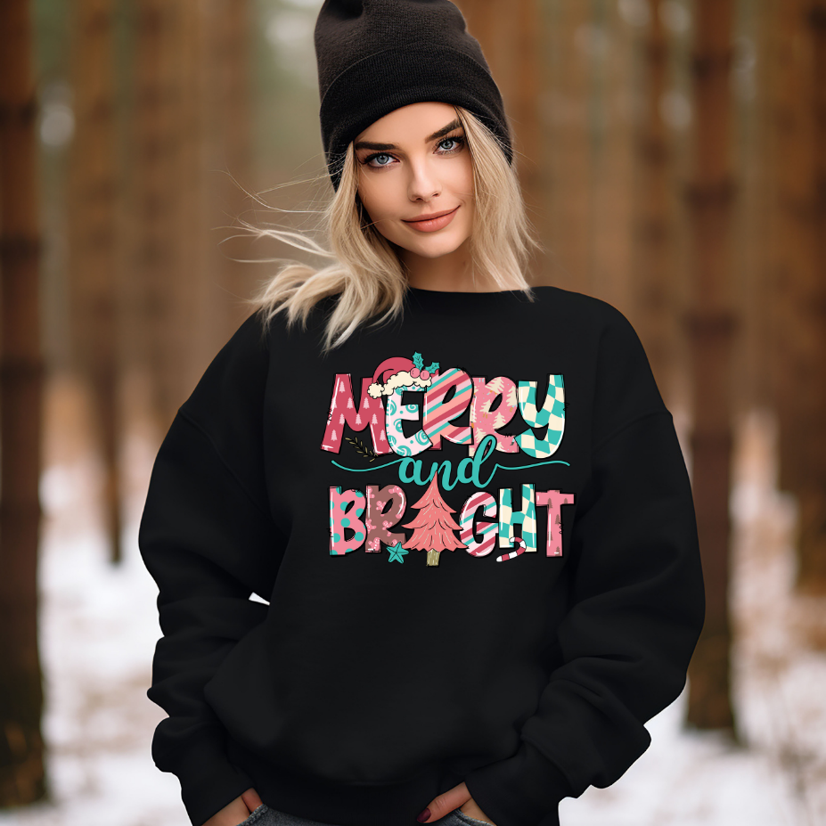 Adult Pastel Merry and Bright Sweatshirt