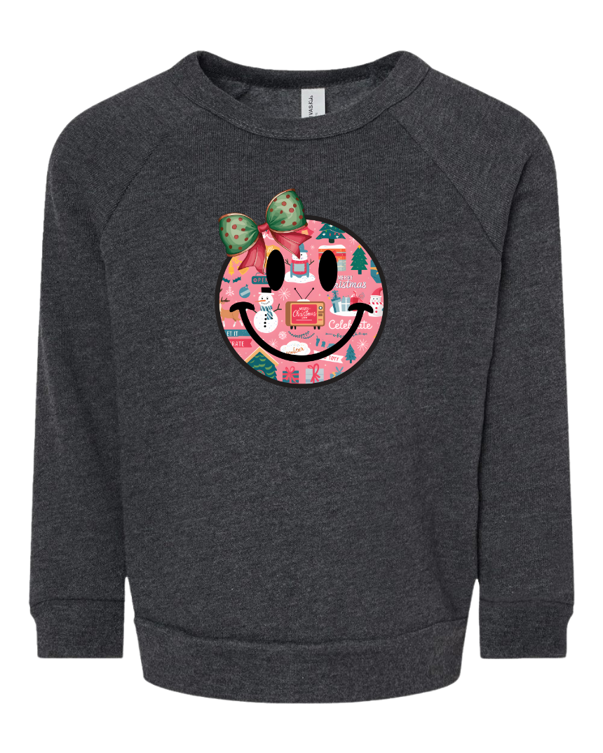 Adult Retro Christmas Smiley Face Sweatshirt