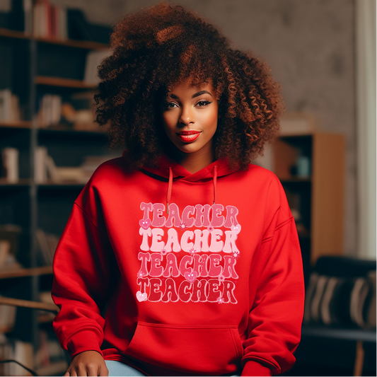 Adult Valentine Teacher Hoodie